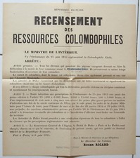 Affiche ancienne RECENSEMENT