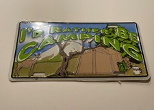 Vintage I’D Rather Be Camping Vanity license plate truck car van 