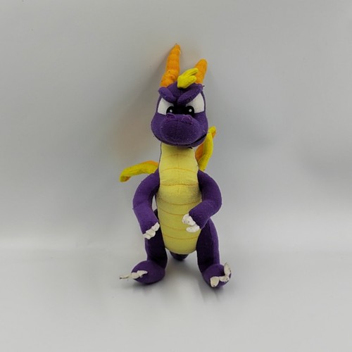 Peluche dragon mauve jaune