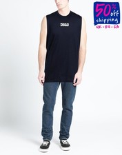RRP€308 DSQUARED2 T-Shirt Size L Blue Print Logo Sleeveless Made in Italy