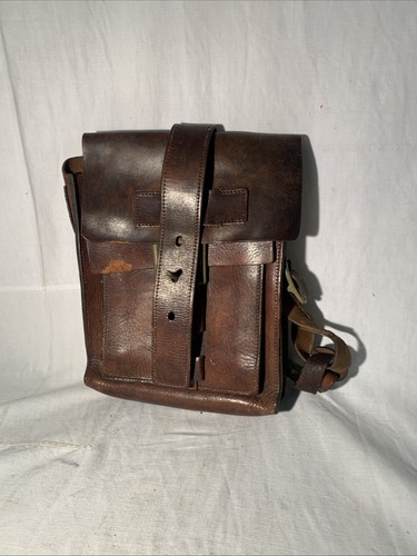 Ancien sac cuir militaria ww1 - cuir,