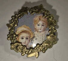 Antique Miniature Doll Brooch with Small Antique Doll Photo - No.7