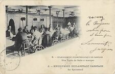 Old postcard 68 hydrotherapy establishment of carspach a dining room table