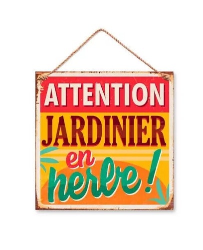 Plaque métal déco jardin