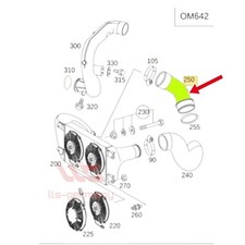 Pour MERCEDES Classe G 300 CDI (W461) OM642 Tuyau de turbo Tuyau d'air de sur...