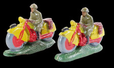 1930 SILVER figurine - 2 motorcycles / antique toy