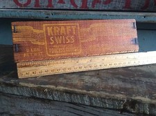 Kraft Swiss Cheese Wood Advertising Box Yellow Lettering Country Kitchen