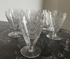 6 Verres Art Déco En Cristal