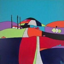 Tableau, peinture, paysage