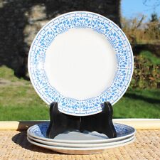 Ensemble de 4 assiettes à dessert anciennes 20 cm Sarreguemines modèle Lucien