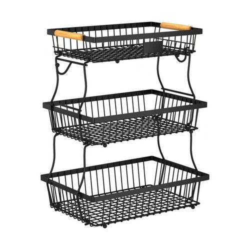 Tier metal fruit basket with - metal,