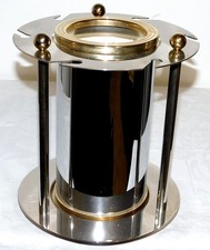 ANCIEN SEAU A CHAMPAGNE DESIGN METAL CHROMÉ ARGENTÉ & LAITON /NO PUBLICITAIRE