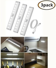 🎇X3 Réglettes Veilleuses Rechargeable LED 20cm Sans Fil Détecteur de Mouvement