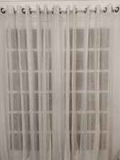 4 Rideaux Blancs Polyester et