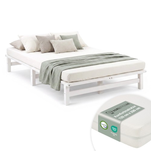 Lit palette 120x200 blanc - palette,