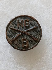 WW1 US ARMY MACHINE GUN INFANTRY "B" Co ENLISTED COLLAR DISK - SB
