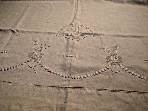Drap ancien lin blanc - ancien,
