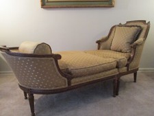 vintage french chaise lounge french sofa louis XVI daybed walnut uship detroit