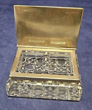 Antique Cut Crystal Stamp Box 
