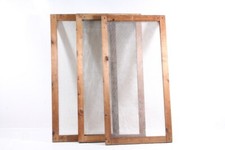1 X Ancien Gaze Fenêtre Insert Cadre En Bois Cadre Bois Fenêtre Complète Vintage