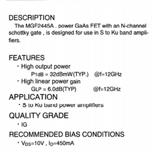 Mitsubishi mgf2445a microwave - mgf2445a,
