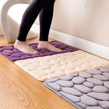 Tapis de salle de bain antidérapant galet flanelle tapis de sol tapis en mousse