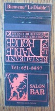 DEVIL ON MATCHBOOK MATCHCOVER: DIABLE ROUGE BAR (MONTREAL, QUEBEC) -D21