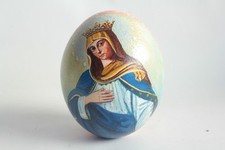 Ostrich Egg Painted Virgin and Angel (71416)
