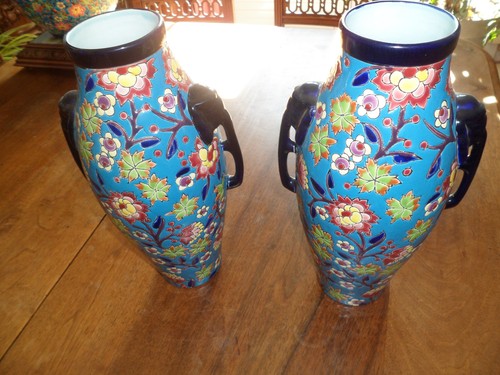 Paire vase emaux de - paire,