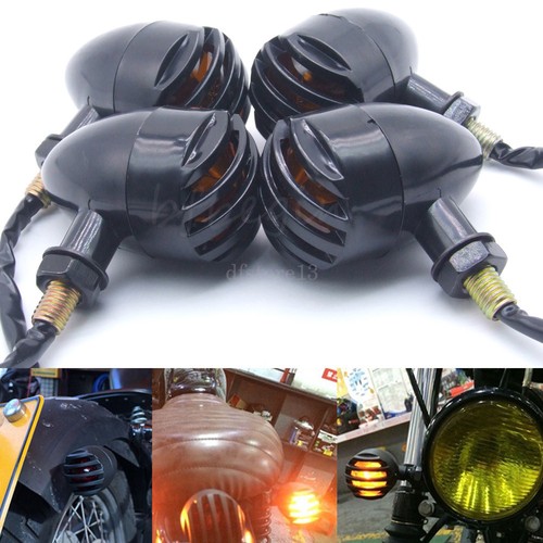 Ambre clignotants mini noir - 4x,