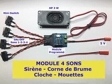 BRUITEUR 4 SONS + HP POUR BATEAU RC  Module Sonore maquette