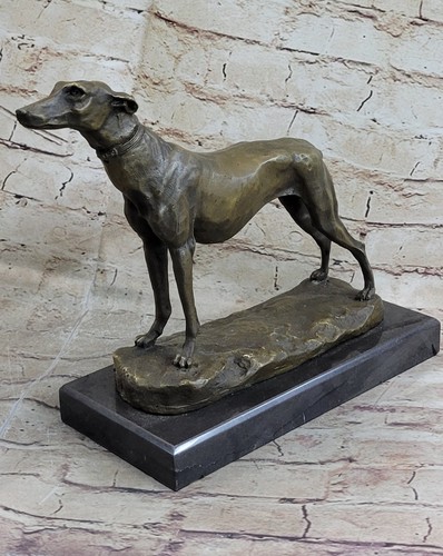 Bronze lévrier debout statue - bronze,