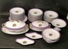 Limoges Porcelain Basket Set Flower Frieze Purple 50 p. 
