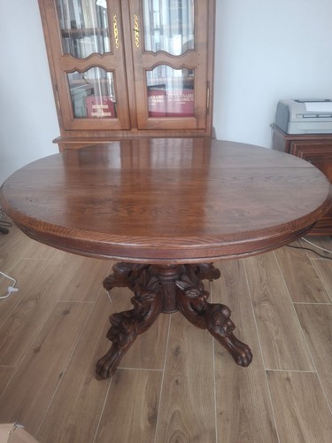 Table ronde ancienne noyer - table, en