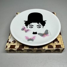 Vintage Charlie Chaplin Decorative Ceramic Plate 17cm Display Boxed 1982