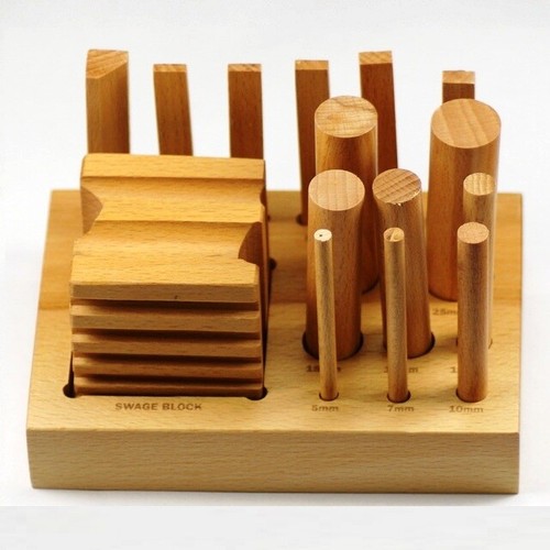 Wooden swage block - swage, punch