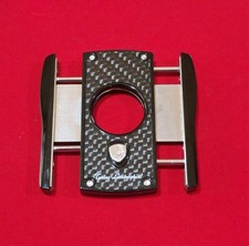 Tonino Lamborghini Aldebaran Carbon Fiber Guillotine Double Blade Cigar Cutter 