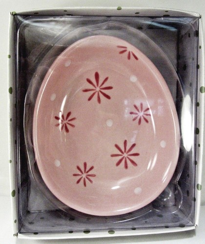 Pink ceramic egg dish - egg,