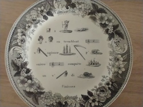 Jolie assiette rébus 19ème