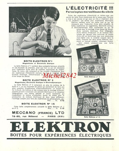 Publicité elektron 1933 jeu - 1933,