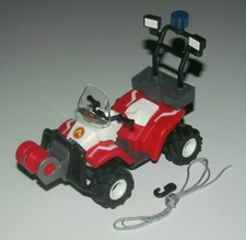 Playmobil Accessoire Véhicule Quad 4x4 Pompiers à Friction + Treuille & Crochet