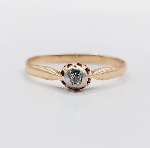 Bague solitaire antique - , or
