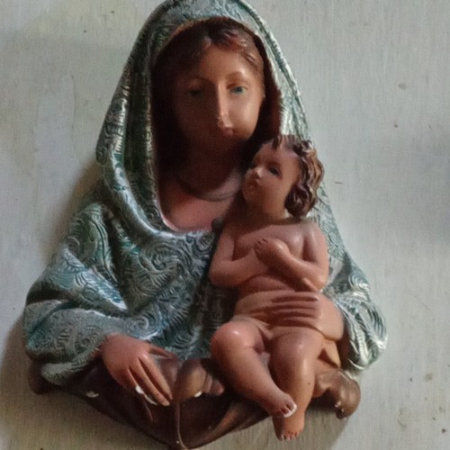 Statue murale vierge marie - murale, à