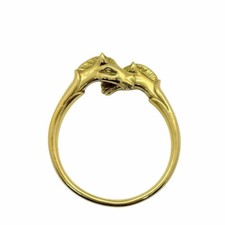 Auth HERMES Double Cheval Horse Bangle Bracelet 7 Gold Tone Fast shipping