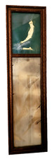 Antique Victorian Trumeau Wood Framed Narrow Mirror 27” Portrait of a Woman
