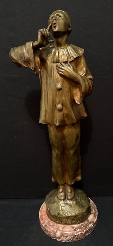 Bronze art déco pierrot par - pierrot,
