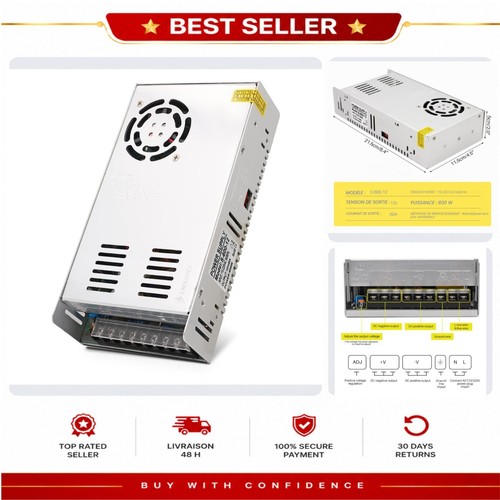 Alimentation 12v 50a 600w - 12v, bloc
