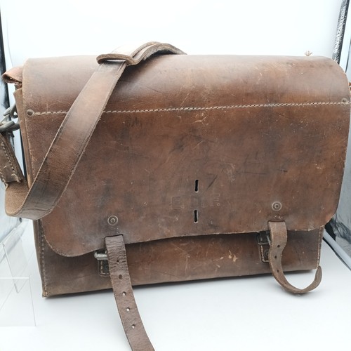 Ancienne sacoche edf cuir - cuir, –