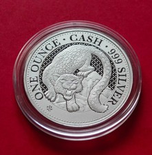 St Helena 2024 Cash India Wildlife The Snow Leopard 1 oz argent coin once silver