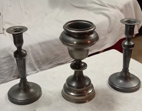 Lot bougeoirs anciens 1 - 2, +